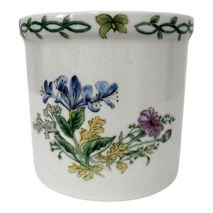 Vintage Thomson Pottery Floral Garden Iris Votive Holder Orginal Candle NIB